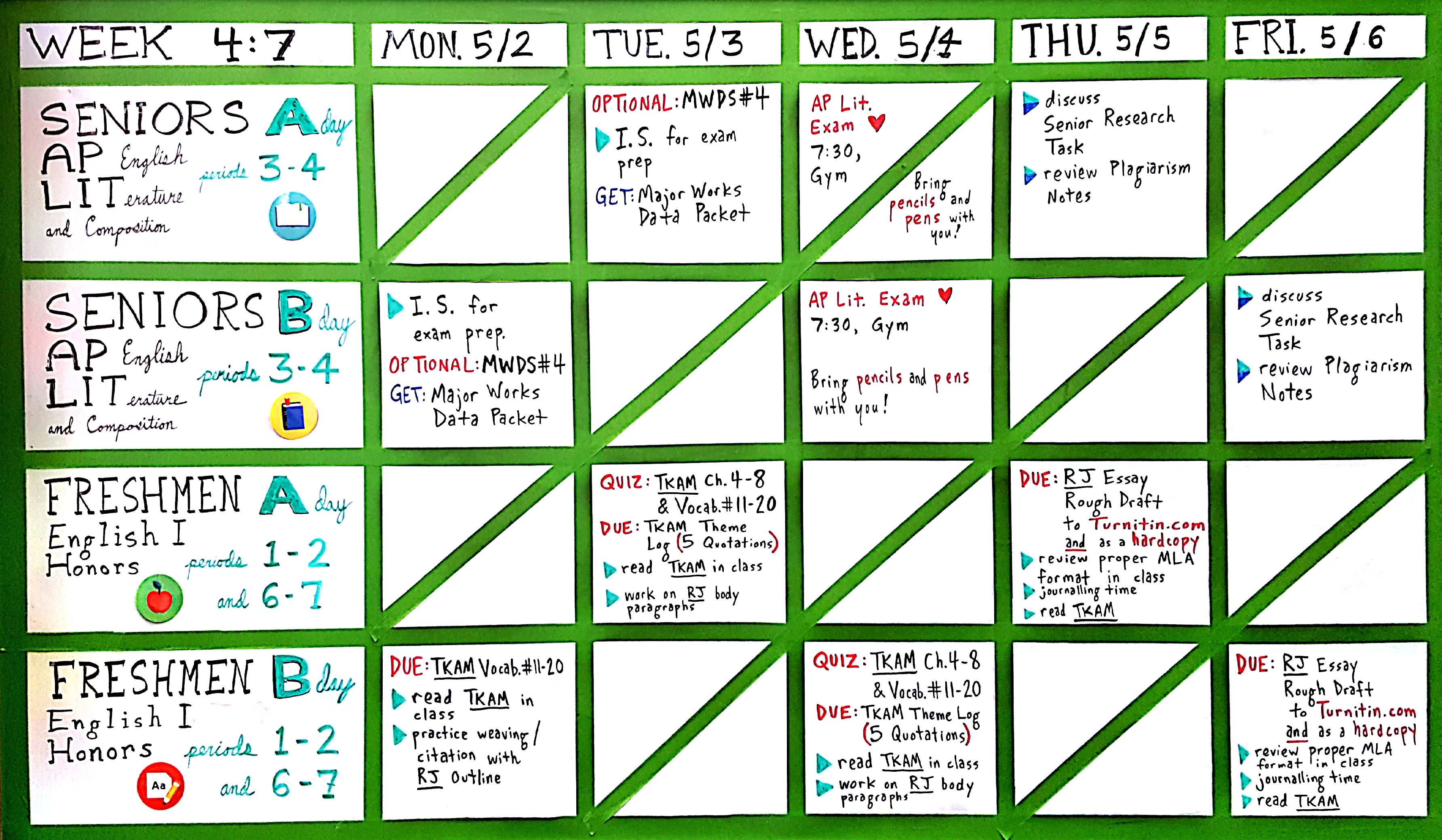 Week 4:7 (May 2-6)